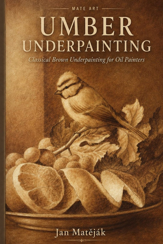 Umber Underpainting book cover by Jan Matejak - classical brown underpainting for oil painters